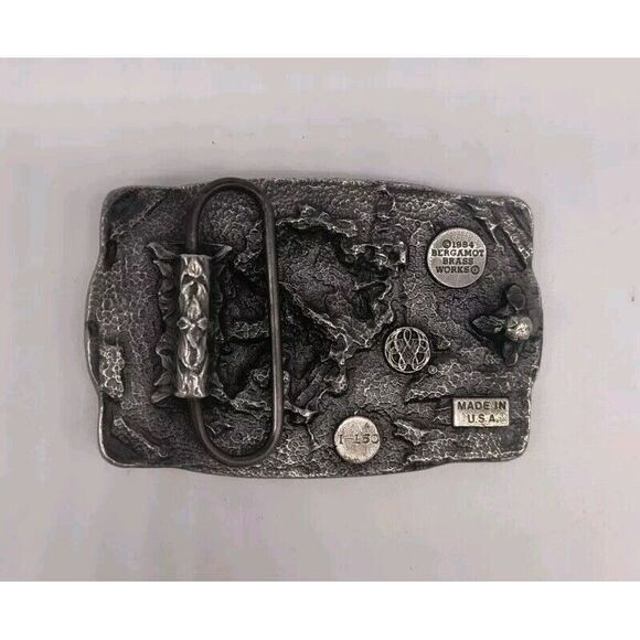 Vintage Bergamot Gold Panner 1984 Western Belt Buckle With Gold Accents - Picture 5 of 8